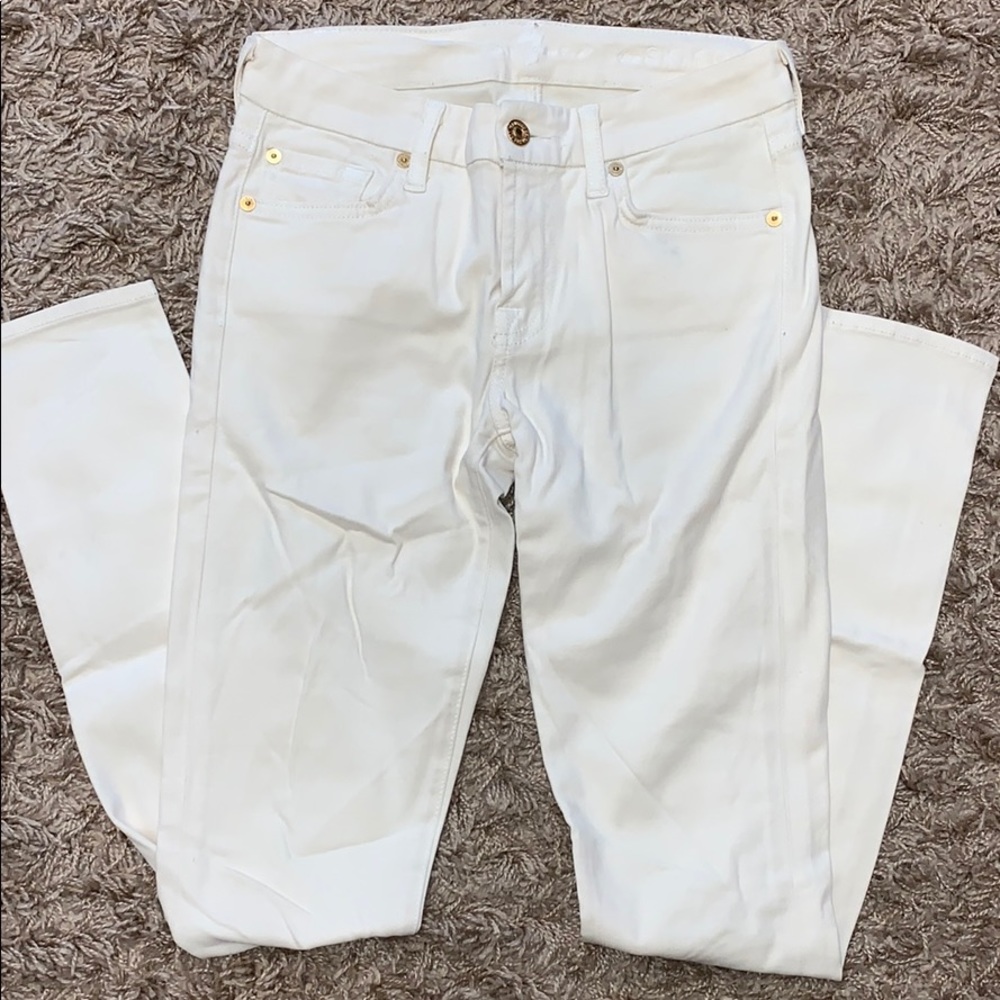 Skinny 7 for all mankind cream jeans